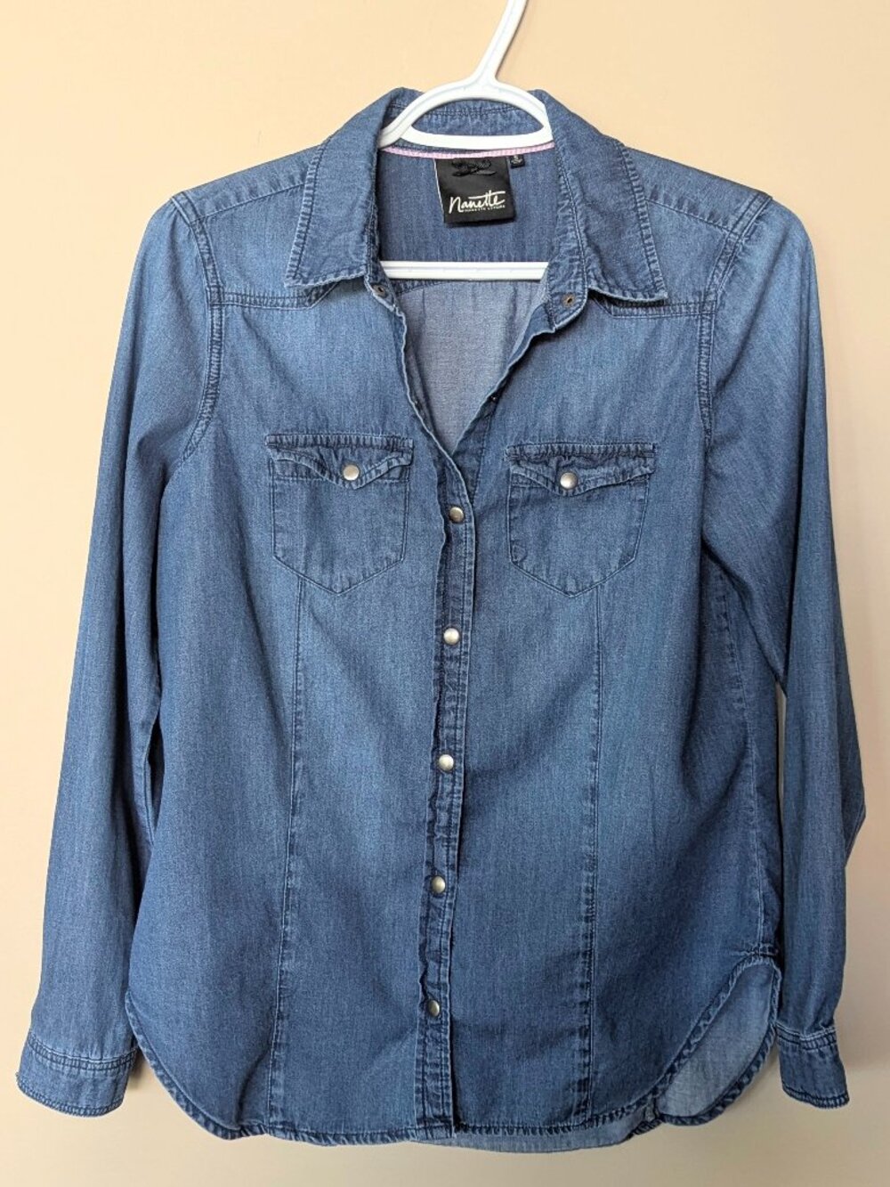 Nanette Lepore denim button up shirt